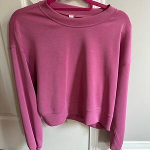 Lululemon Softstreme crewneck cropped sweater size 4 sonic pink